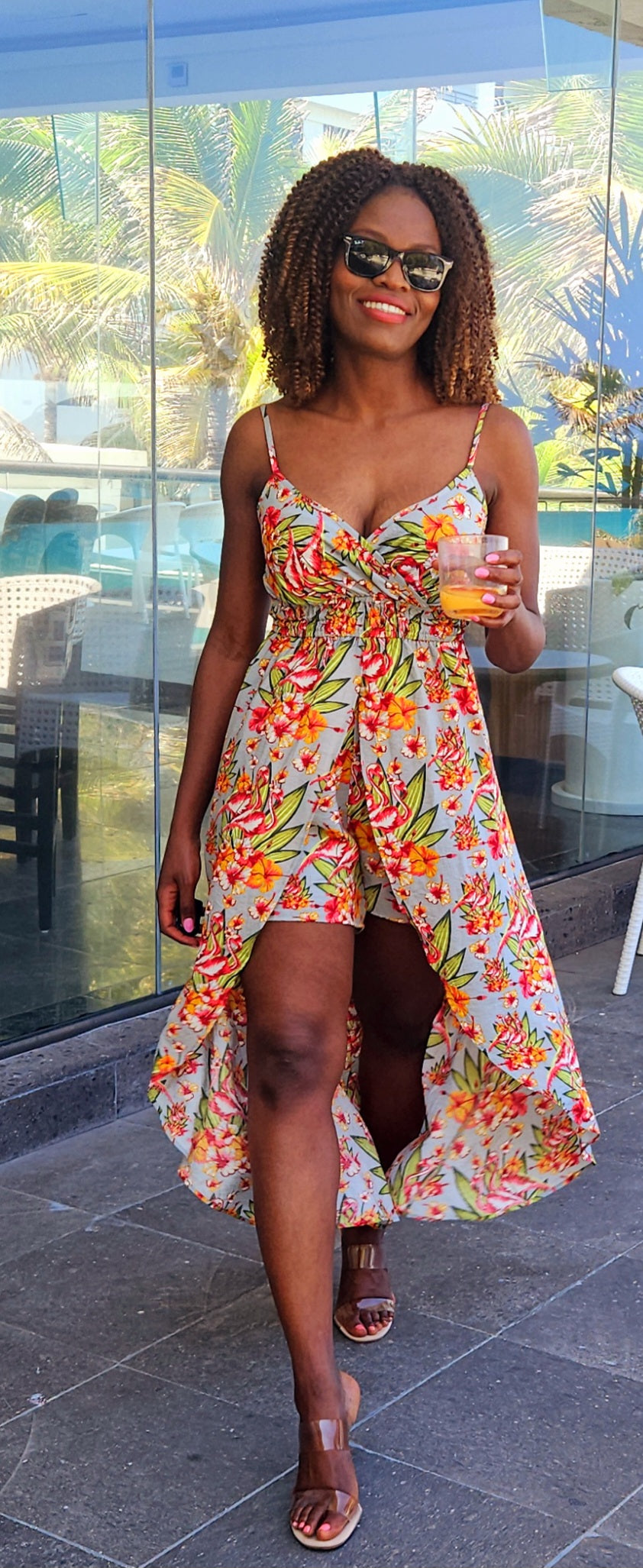 Spring Summer Floral Romper Dress