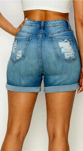 Women's Rolled Cuff Jean Shorts